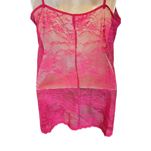 Victoria's secret sexy lace cami teddy lingerie red lycra blend made in USA sz M - Picture 2 of 7